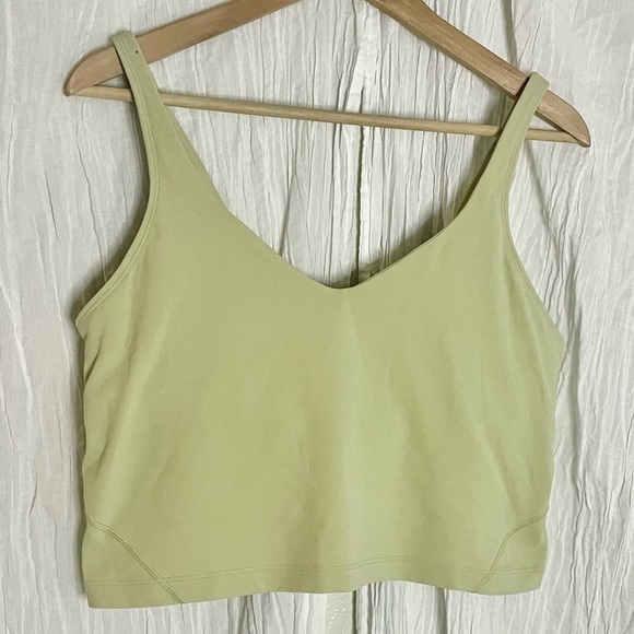 lululemon athletica Tops - Lululemon Athletica Align Dew Green Crop Tank with Bralette built in.